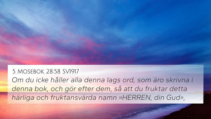 5 Mosebok 28:58 SV1917 Bible Verse Image