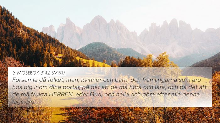 5 Mosebok 31:12 SV1917 Bible Verse Image