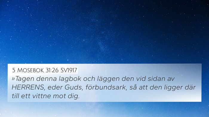 5 Mosebok 31:26 SV1917 Bible Verse Image