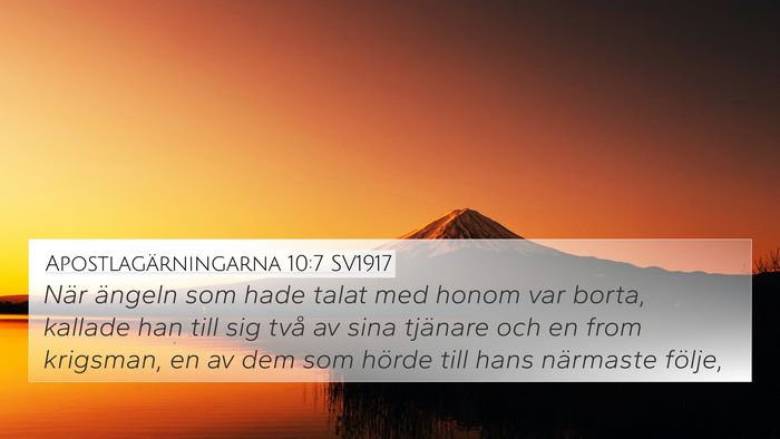 Apostlagärningarna 10:7 SV1917 Bible Verse Image