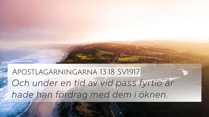 Apostlagärningarna 13:18 SV1917 Bible Verse Image