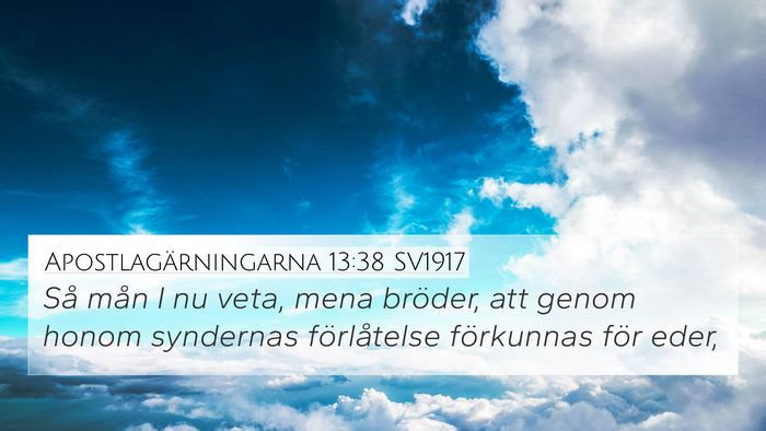 Apostlagärningarna 13:38 SV1917 Bible Verse Image