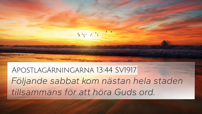 Apostlagärningarna 13:44 SV1917 Bible Verse Image
