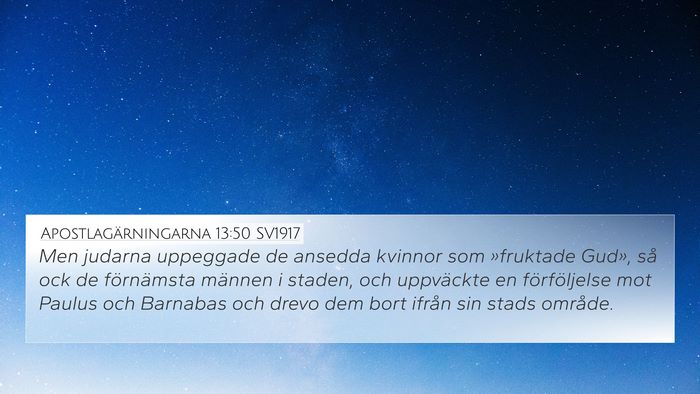 Apostlagärningarna 13:50 SV1917 Bible Verse Image