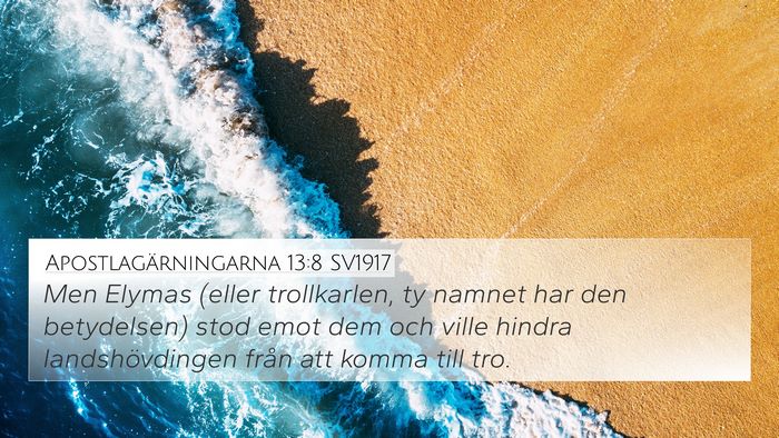 Apostlagärningarna 13:8 SV1917 Bible Verse Image