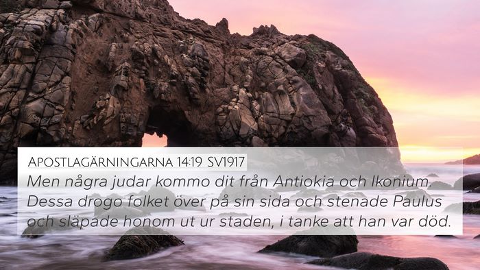 Apostlagärningarna 14:19 SV1917 Bible Verse Image