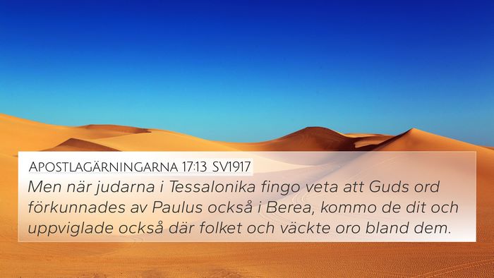 Apostlagärningarna 17:13 SV1917 Bible Verse Image