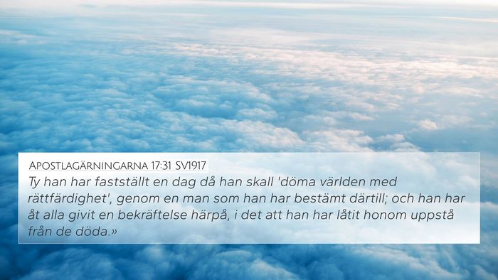 Apostlagärningarna 17:31 SV1917 Bible Verse Image