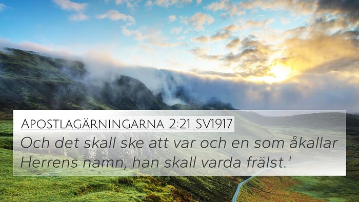 Apostlagärningarna 2:21 SV1917 Bible Verse Image