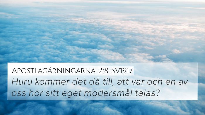 Apostlagärningarna 2:8 SV1917 Bible Verse Image