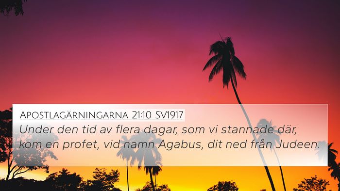 Apostlagärningarna 21:10 SV1917 Bible Verse Image