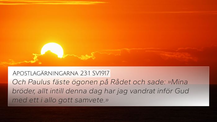 Apostlagärningarna 23:1 SV1917 Bible Verse Image