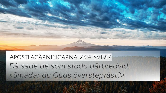 Apostlagärningarna 23:4 SV1917 4K Wallpaper - Då sade de som stodo därbredvid: »Smädar du - 4K Wallpaper Bible Verse