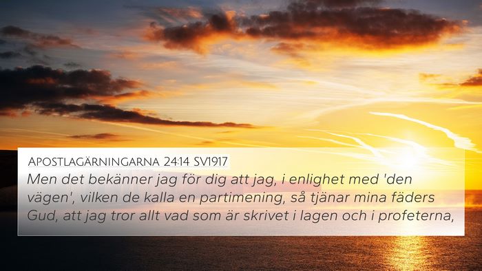 Apostlagärningarna 24:14 SV1917 Bible Verse Image