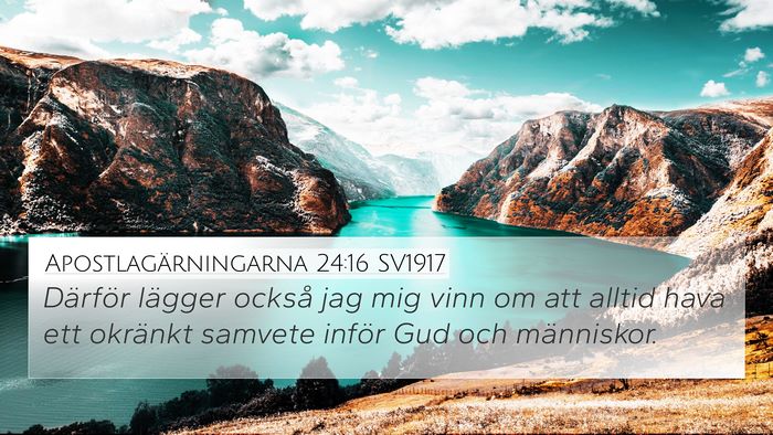 Apostlagärningarna 24:16 SV1917 Bible Verse Image