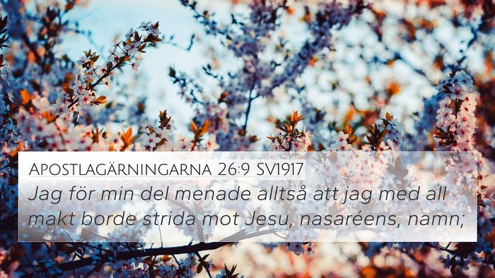 Apostlagärningarna 26:9 SV1917 Bible Verse Image
