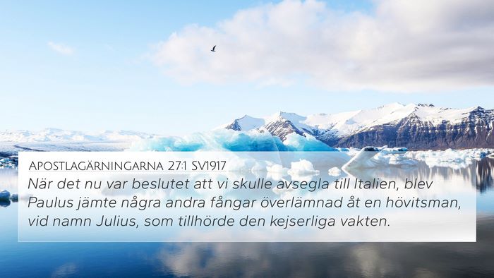 Apostlagärningarna 27:1 SV1917 Bible Verse Image