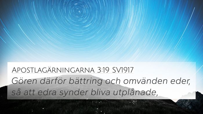 Apostlagärningarna 3:19 SV1917 Bible Verse Image