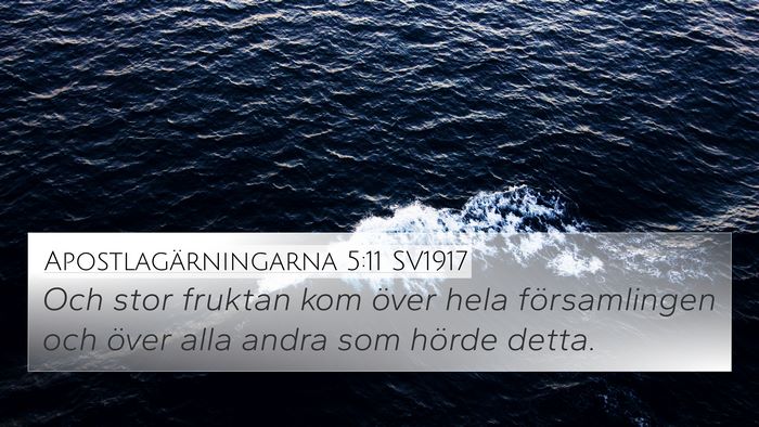 Apostlagärningarna 5:11 SV1917 Bible Verse Image