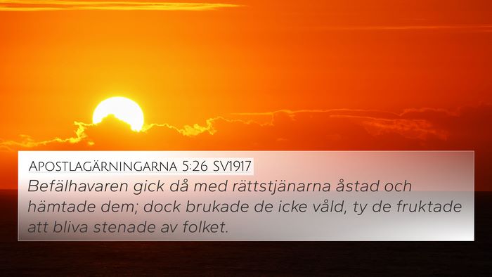 Apostlagärningarna 5:26 SV1917 Bible Verse Image