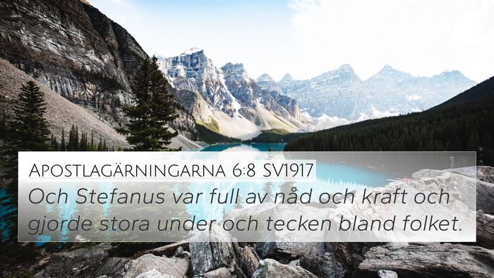 Apostlagärningarna 6:8 SV1917 Bible Verse Image