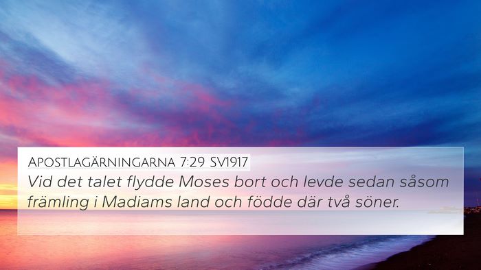 Apostlagärningarna 7:29 SV1917 Bible Verse Image