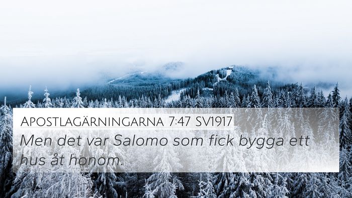 Apostlagärningarna 7:47 SV1917 4K Wallpaper - Men det var Salomo som fick bygga ett hus åt - 4K Wallpaper Bible Verse