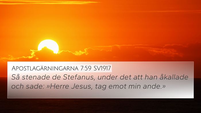Apostlagärningarna 7:59 SV1917 Bible Verse Image