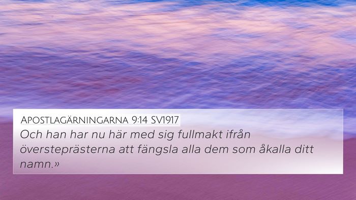 Apostlagärningarna 9:14 SV1917 Bible Verse Image