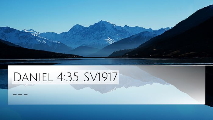 Daniel 4:35 SV1917 Bible Verse Image