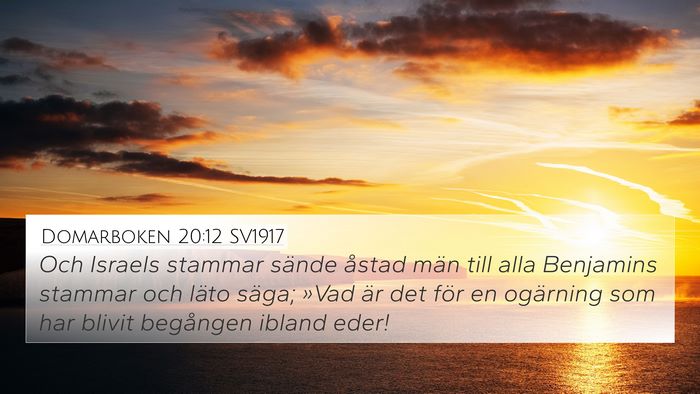Domarboken 20:12 SV1917 4K Wallpaper - Och Israels stammar sände åstad män till alla - 4K Wallpaper Bible Verse