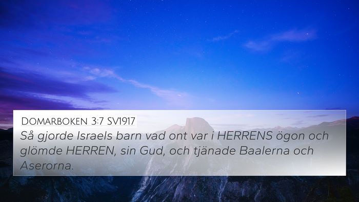 Domarboken 3:7 SV1917 Bible Verse Image