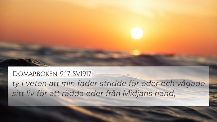Domarboken 9:17 SV1917 Bible Verse Image