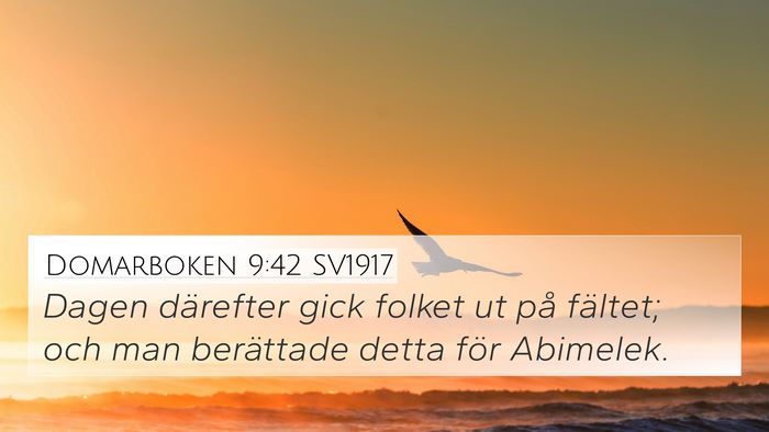 Domarboken 9:42 SV1917 4K Wallpaper - Dagen därefter gick folket ut på fältet; och - 4K Wallpaper Bible Verse
