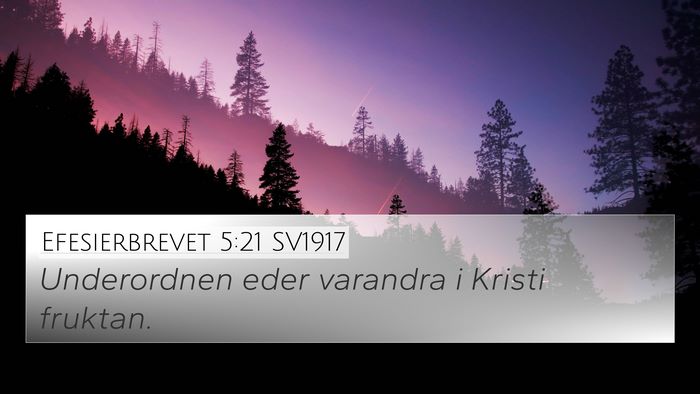 Efesierbrevet 5:21 SV1917 Bible Verse Image