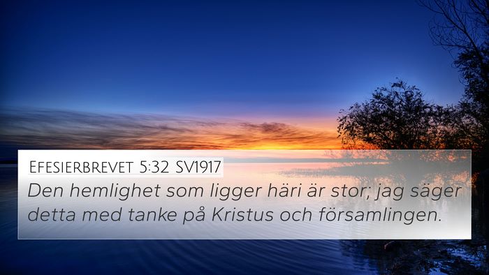 Efesierbrevet 5:32 SV1917 Bible Verse Image