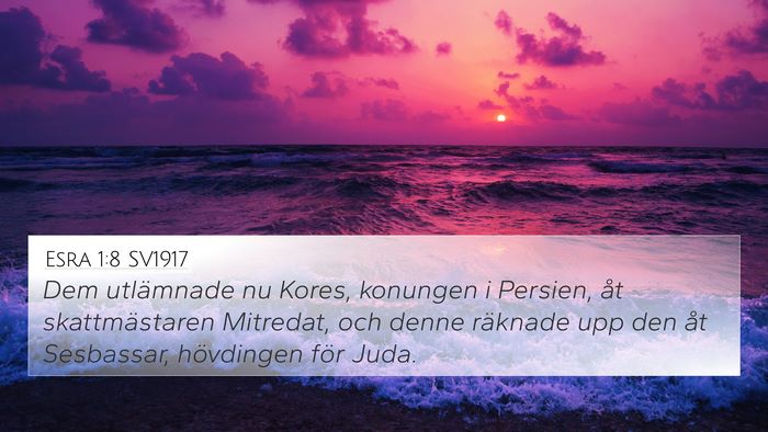 Esra 1:8 SV1917 Bible Verse Image