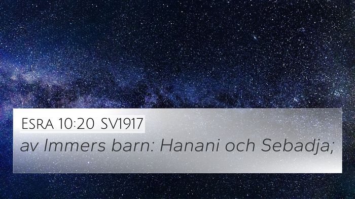 Esra 10:20 SV1917 4K Wallpaper - av Immers barn: Hanani och - 4K Wallpaper Bible Verse
