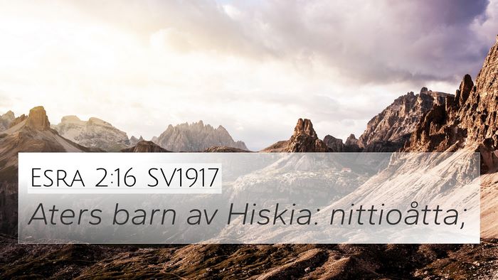 Esra 2:16 SV1917 Bible Verse Image