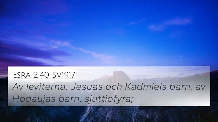 Esra 2:40 SV1917 Bible Verse Image