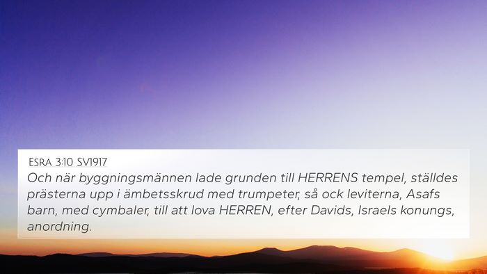 Esra 3:10 SV1917 Bible Verse Image