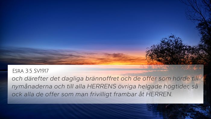 Esra 3:5 SV1917 Bible Verse Image