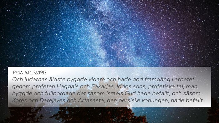 Esra 6:14 SV1917 Bible Verse Image