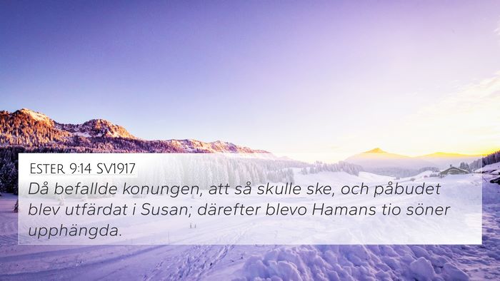 Ester 9:14 SV1917 Bible Verse Image