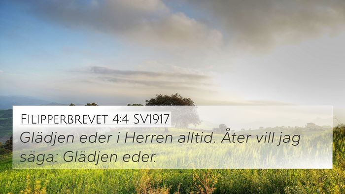 Filipperbrevet 4:4 SV1917 Bible Verse Image