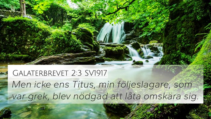 Galaterbrevet 2:3 SV1917 Bible Verse Image