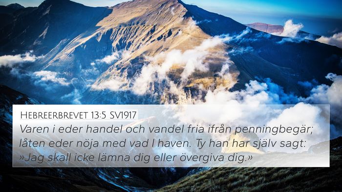 Hebreerbrevet 13:5 SV1917 Bible Verse Image