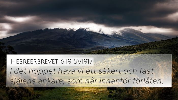 Hebreerbrevet 6:19 SV1917 Bible Verse Image