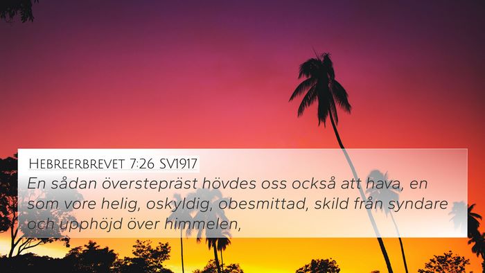 Hebreerbrevet 7:26 SV1917 Bible Verse Image