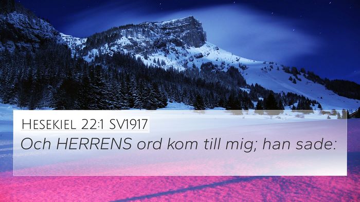 Hesekiel 22:1 SV1917 Bible Verse Image